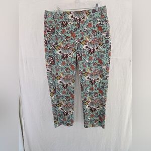 Soft Surroundings Multicolor Floral  Peddle Pushers/Pants Stretchy. Sz Large